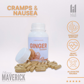 Ginger Supplement - 90 Capsules | For Nausea, Vomiting & Headaches